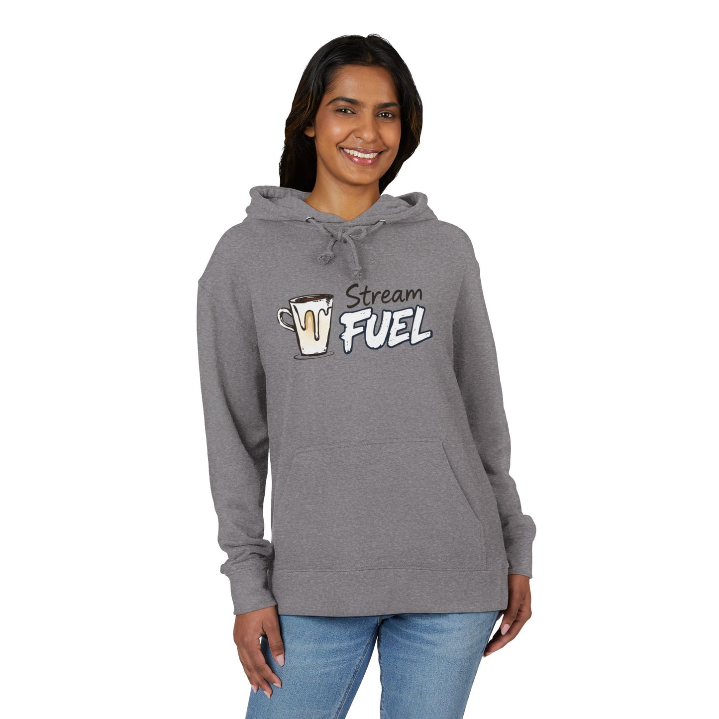 Cozy Coffee Lover's "Stream Fuel" French Terry Hoodie, Perfect for Gamers, Streamers, Gifts for Him/Her, Casual Wear, Caffeine Enthusiast Apparel