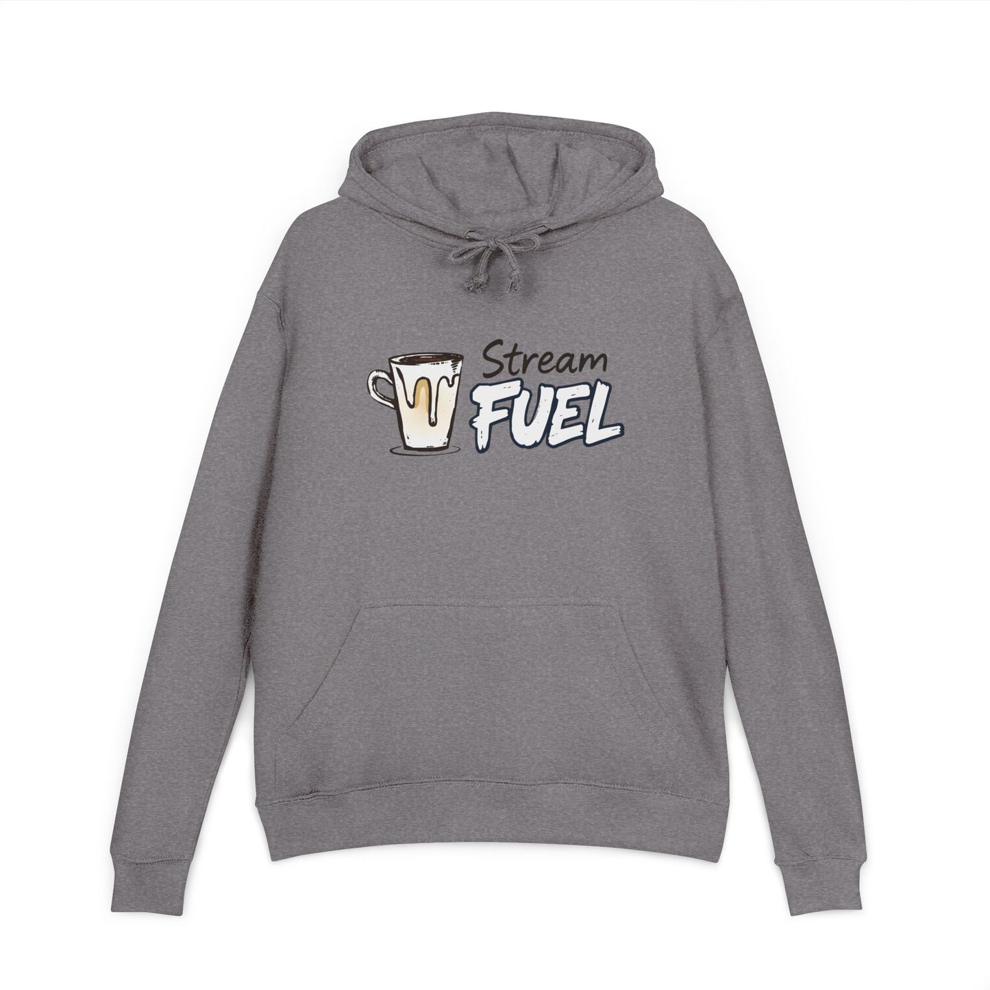 Cozy Coffee Lover's "Stream Fuel" French Terry Hoodie, Perfect for Gamers, Streamers, Gifts for Him/Her, Casual Wear, Caffeine Enthusiast Apparel