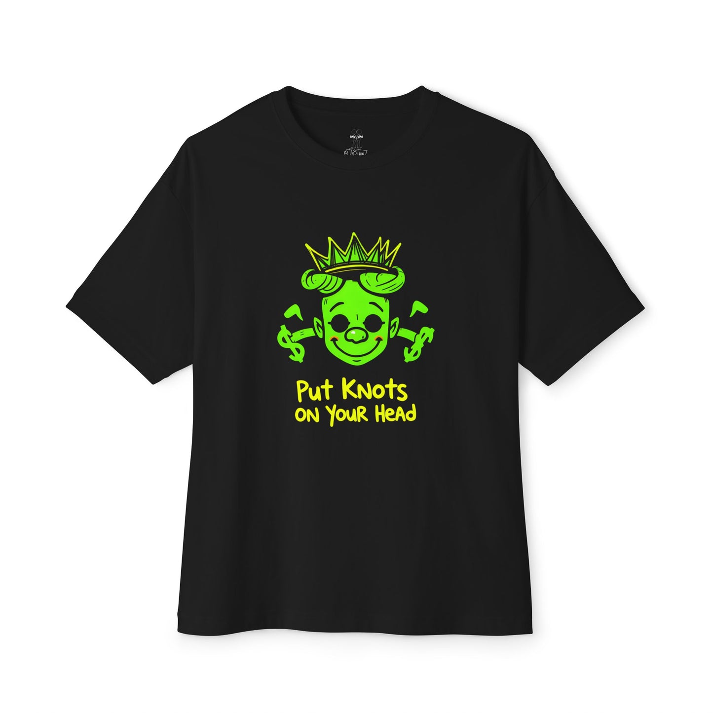"Put Knots on Your Head" Playful Unisex Oversized Boxy Tee, Money Motivational Streetwear - Perfect for Casual Style